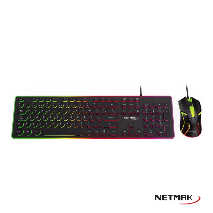 Teclado y Mouse Gamer Retroiluminado Netmak (NM-VORTEX)